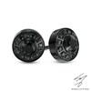 Thumbnail Image 1 of 1/2 CT. T.W. Black Diamond Frame Stud Earrings in Stainless Steel with Black IP