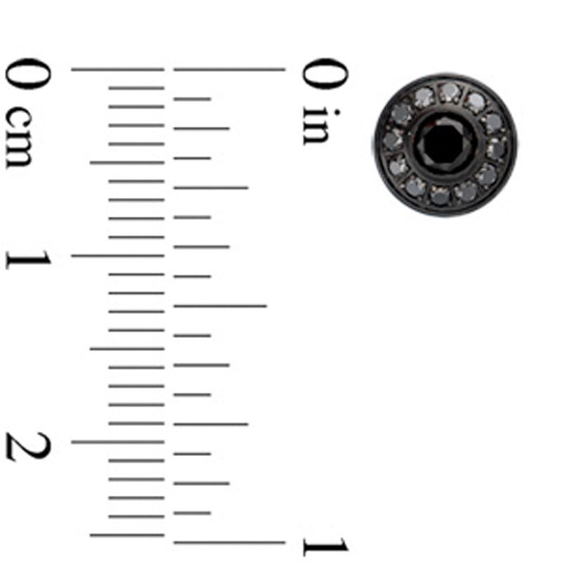 Main Image 2 of 1/2 CT. T.W. Black Diamond Frame Stud Earrings in Stainless Steel with Black IP