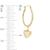 Thumbnail Image 1 of Hoop with Heart Dangle Earrings in 14K Gold