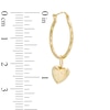 Thumbnail Image 2 of Hoop with Heart Dangle Earrings in 14K Gold