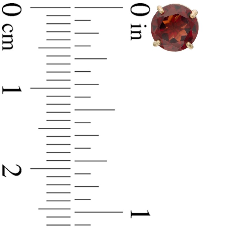 Main Image 2 of 6.0mm Lab-Created Garnet Stud Earrings in 14K Gold