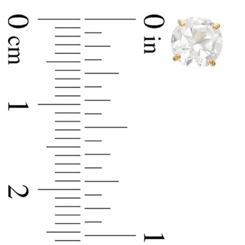 Main Image 2 of 6.0mm White Topaz Stud Earrings in 14K Gold