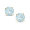 Thumbnail Image 1 of 6.0mm Simulated Aquamarine Stud Earrings in 14K Gold