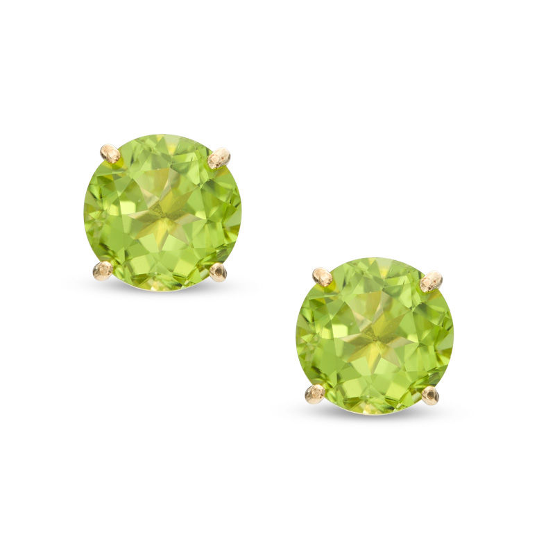 6.0mm Peridot Stud Earrings in 14K Gold