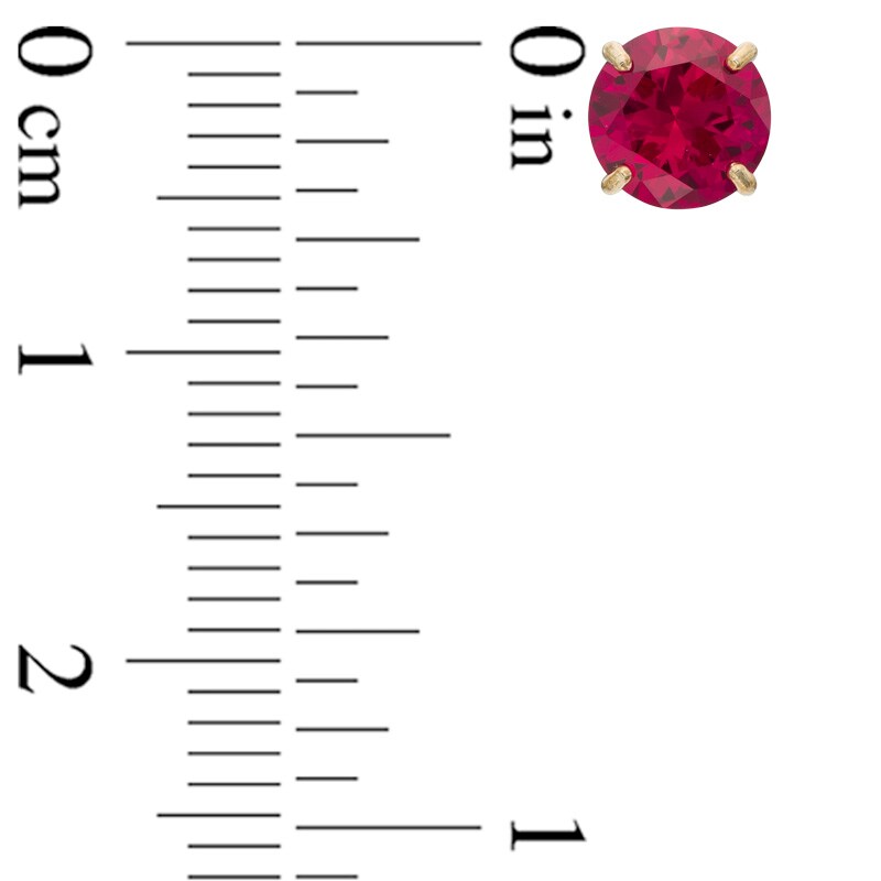 Main Image 2 of 6.0mm Lab-Created Ruby Stud Earrings in 14K Gold