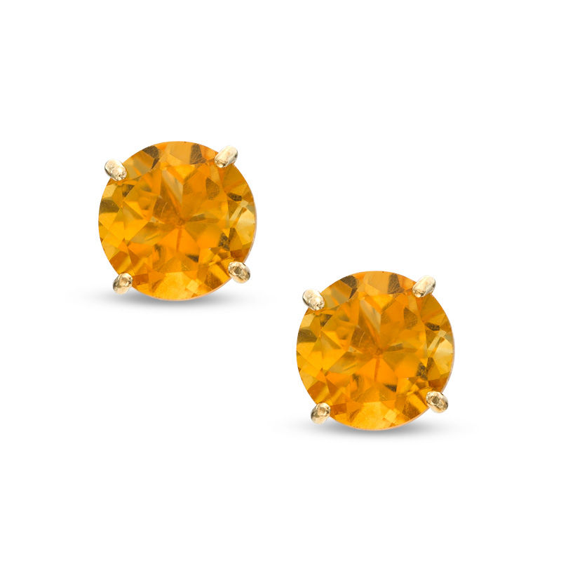 Main Image 1 of 6.0mm Citrine Stud Earrings in 14K Gold