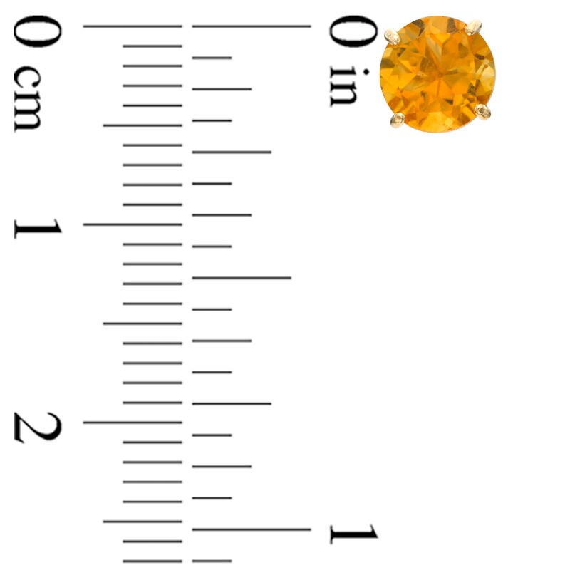 Main Image 2 of 6.0mm Citrine Stud Earrings in 14K Gold
