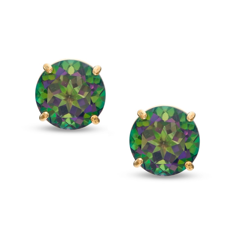 Main Image 1 of 6.0mm Mystic Fire® Topaz Stud Earrings in 14K Gold