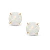 6.0mm Simulated Opal Stud Earrings in 14K Gold