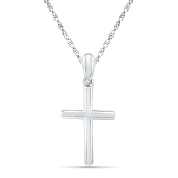 Stacked Cross Pendant in 10K White Gold