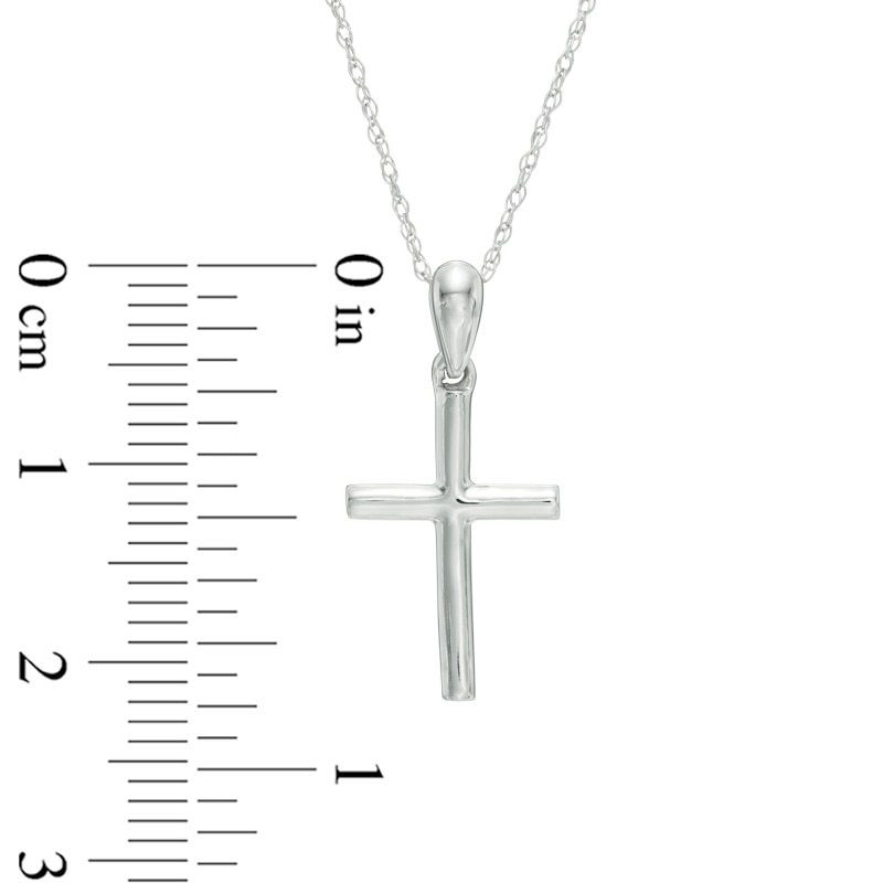 Main Image 2 of Stacked Cross Pendant in 10K White Gold