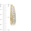 Thumbnail Image 2 of 1/2 CT. T.W. Diamond Oval Hoop Earrings in 14K Gold