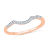 Thumbnail Image 4 of Lab-Created White Sapphire and 1/10 CT. T.W. Diamond Twist Bridal Set in 10K Rose Gold