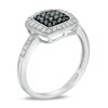 Thumbnail Image 2 of 1/4 CT. T.W. Enhanced Black and White Diamond Composite Square Frame Ring in Sterling Silver