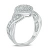 Thumbnail Image 2 of 1/5 CT. T.W. Diamond Tilted Square Double Frame Twist Shank Promise Ring in Sterling Silver