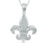 Thumbnail Image 1 of 1/10 CT. T.W. Diamond Fleur-De-Lis Pendant in Sterling Silver