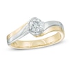 Thumbnail Image 0 of 3/8 CT. Certified Canadian Diamond Solitaire Bypass Engagement Ring in 14K Two-Tone Gold (I/I1)