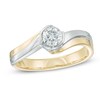 Thumbnail Image 1 of 3/8 CT. Certified Canadian Diamond Solitaire Bypass Engagement Ring in 14K Two-Tone Gold (I/I1)