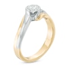 Thumbnail Image 1 of 3/8 CT. Certified Canadian Diamond Solitaire Bypass Engagement Ring in 14K Two-Tone Gold (I/I1)