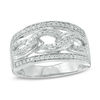 Thumbnail Image 1 of 1/3 CT. T.W. Diamond Interlocking Band in Sterling Silver