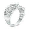 Thumbnail Image 2 of 1/3 CT. T.W. Diamond Interlocking Band in Sterling Silver