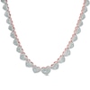 Thumbnail Image 1 of 1/10 CT. T.W. Diamond Heart Necklace in Sterling Silver and 18K Rose Gold Plate - 16"