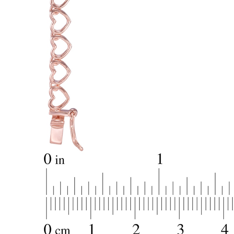 Main Image 2 of 1/10 CT. T.W. Diamond Heart Necklace in Sterling Silver and 18K Rose Gold Plate - 16"