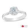 Thumbnail Image 0 of 1 CT. T.W. Certified Canadian Diamond Frame Engagement Ring in 14K White Gold (I/I1)
