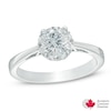 Thumbnail Image 1 of 1 CT. T.W. Certified Canadian Diamond Frame Engagement Ring in 14K White Gold (I/I1)