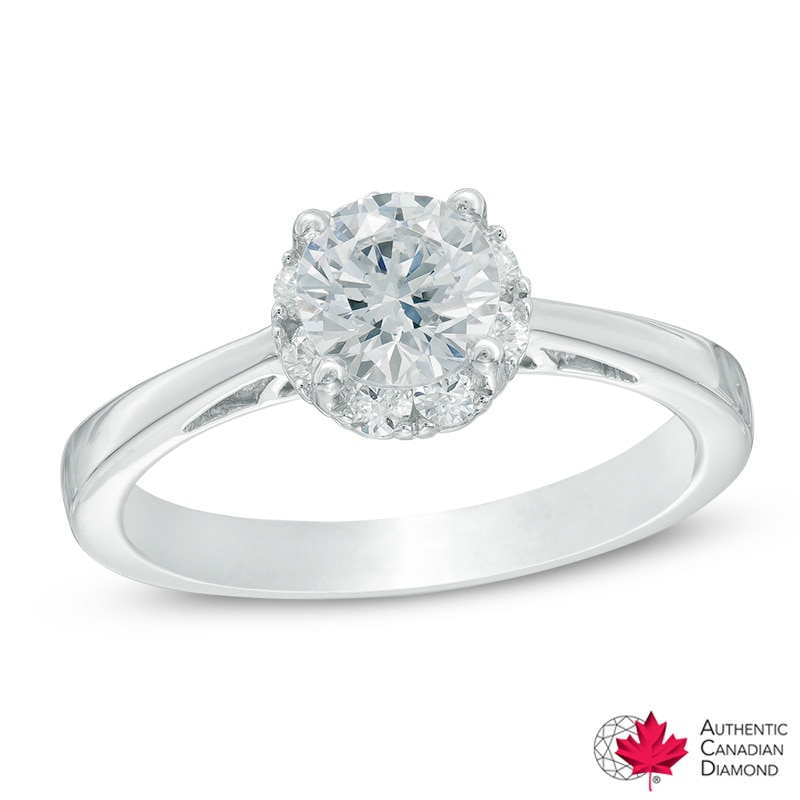 Main Image 1 of 1 CT. T.W. Certified Canadian Diamond Frame Engagement Ring in 14K White Gold (I/I1)
