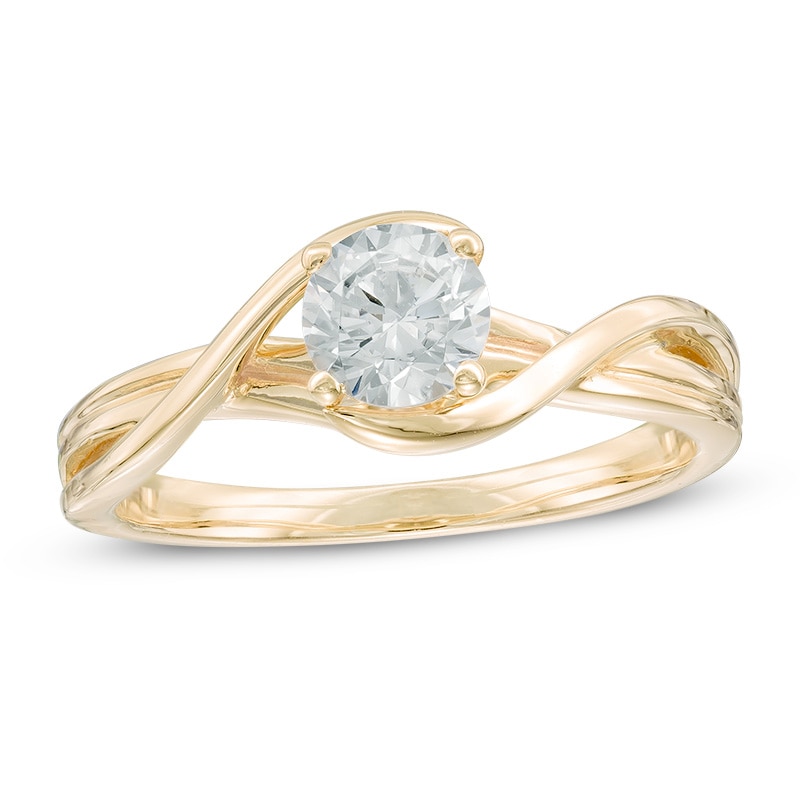 5/8 CT. Certified Canadian Diamond Solitaire Bypass Ring in 14K Gold (I/I1)
