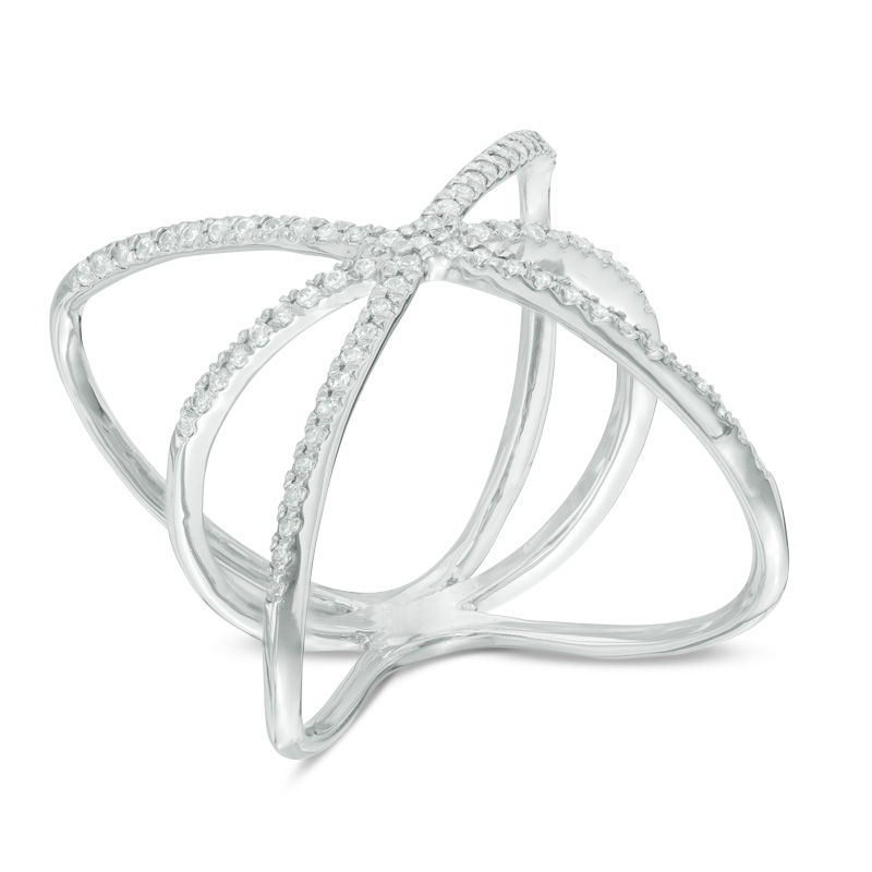 Main Image 2 of 1/4 CT. T.W. Diamond Orbit Ring in 10K White Gold