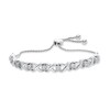 Thumbnail Image 1 of 1/4 CT. T.W. Diamond &quot;X&quot; and &quot;O&quot; Bolo Bracelet in Sterling Silver - 9.5&quot;