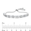 Thumbnail Image 2 of 1/4 CT. T.W. Diamond &quot;X&quot; and &quot;O&quot; Bolo Bracelet in Sterling Silver - 9.5&quot;