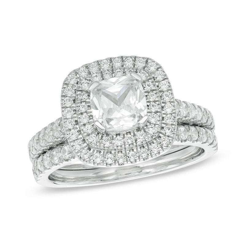 Cushion cut diamond bridal set Clearance