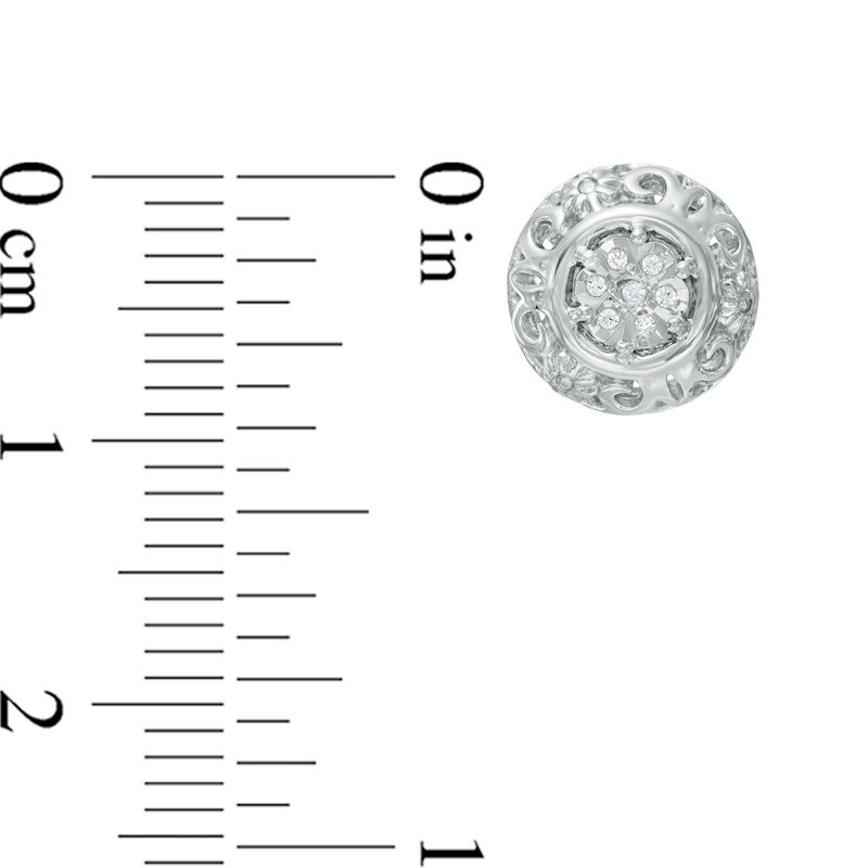 Main Image 2 of Diamond Accent Scroll Stud Earrings in Sterling Silver
