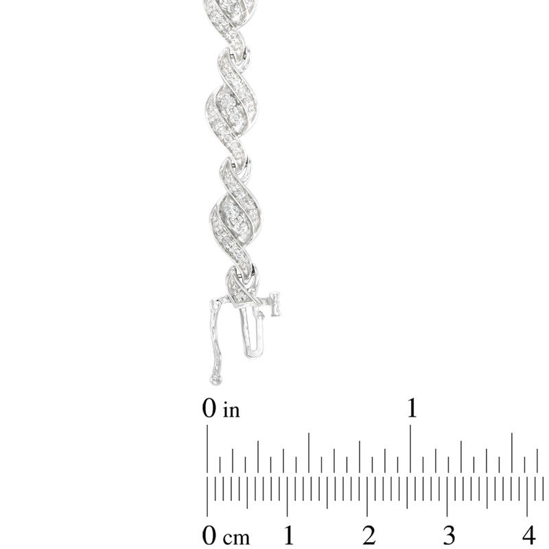 1 CT. T.W. Diamond Swirl Bracelet in 10K White Gold
