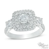 Thumbnail Image 0 of 1-1/4 CT. T.W. Diamond Layered Square Frame Past Present Future® Ring in 14K White Gold