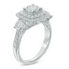 Thumbnail Image 1 of 1-1/4 CT. T.W. Diamond Layered Square Frame Past Present Future® Ring in 14K White Gold