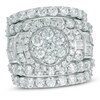 Thumbnail Image 1 of 6 CT. T.W. Multi-Diamond Three Piece Bridal Set in 14K White Gold