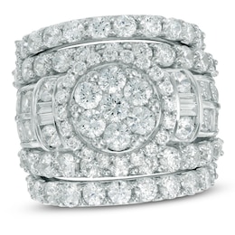 6 CT. T.W. Composite Diamond Three Piece Bridal Set in 14K White Gold