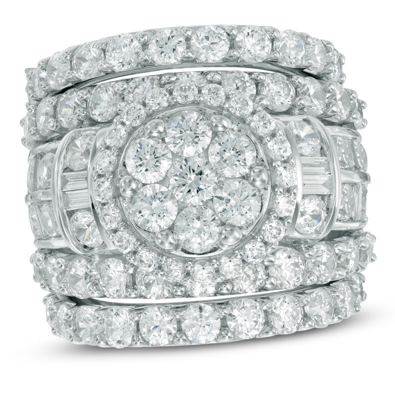 Main Image 1 of 6 CT. T.W. Multi-Diamond Three Piece Bridal Set in 14K White Gold