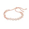 Thumbnail Image 1 of Lab-Created White Sapphire Link Bolo Bracelet in Sterling Silver with 18K Rose Gold Plate - 9.0"