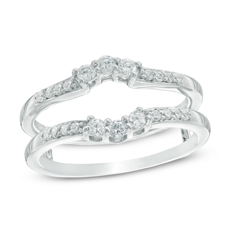 Main Image 1 of 1/3 CT. T.W. Diamond Frame Solitaire Enhancer in 10K White Gold