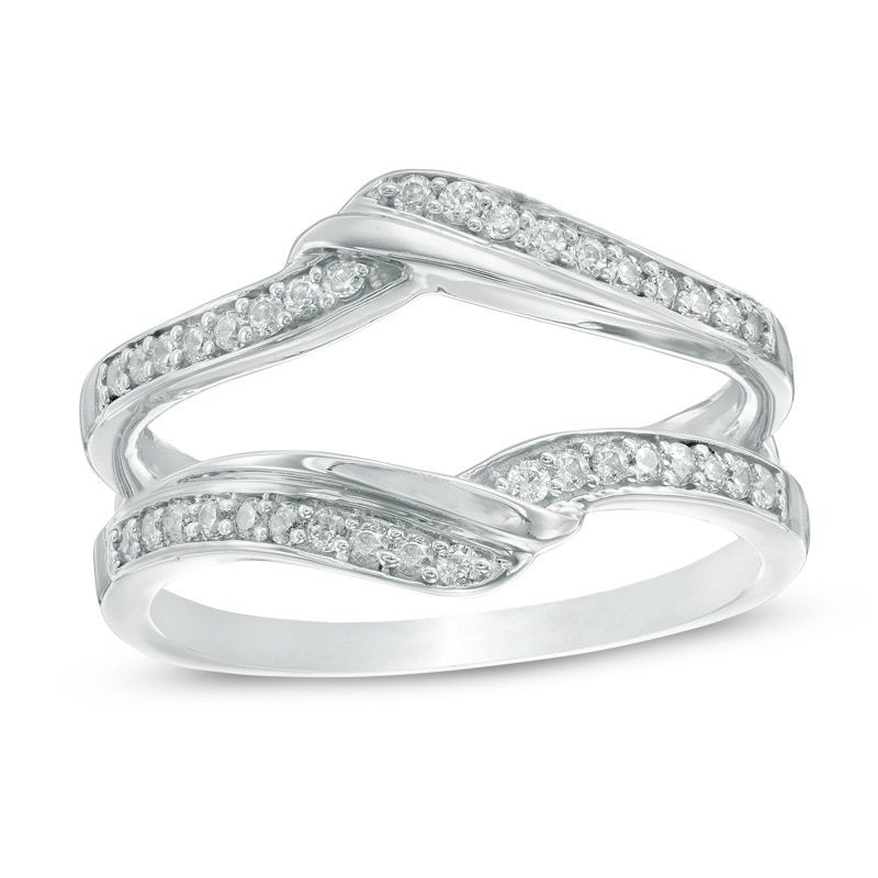 Main Image 1 of 1/4 CT. T.W. Diamond Bypass Solitaire Enhancer in 10K White Gold