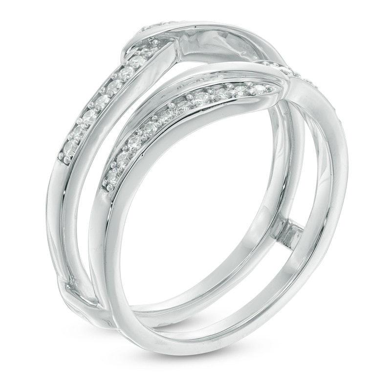 Main Image 2 of 1/4 CT. T.W. Diamond Bypass Solitaire Enhancer in 10K White Gold