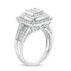 Thumbnail Image 1 of 1-1/2 CT. T.W. Quad Princess-Cut Diamond Double Frame Split Shank Engagement Ring in 14K White Gold