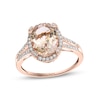 Thumbnail Image 0 of EFFY™ Collection Oval Morganite and 1/4 CT. T.W. Diamond Ring in 14K Rose Gold