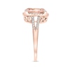 Thumbnail Image 2 of EFFY™ Collection Oval Morganite and 1/4 CT. T.W. Diamond Ring in 14K Rose Gold