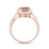 Thumbnail Image 3 of EFFY™ Collection Oval Morganite and 1/4 CT. T.W. Diamond Ring in 14K Rose Gold